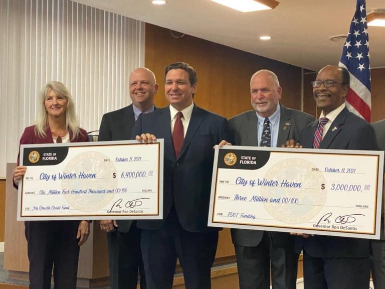 Governor Ron DeSantis Visits Winter Haven To Announce Award Of $9.4 Million To City of Winter Haven