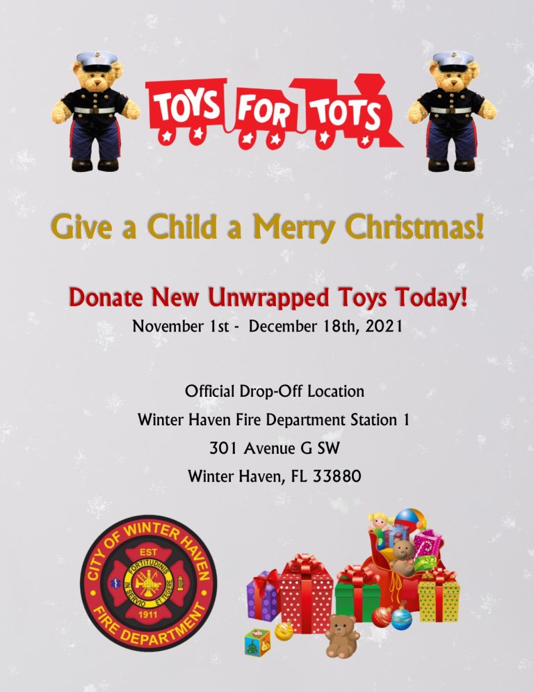 Winter Haven Fire Department Collecting Toys for 2021 Marine Corps Toys for Tots Campaign