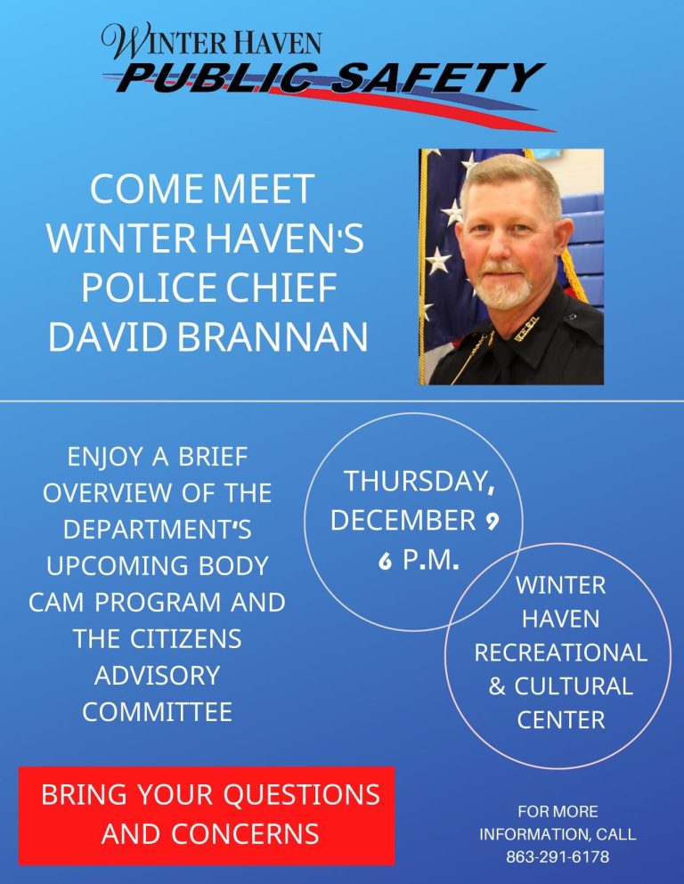 Come Meet Winter Haven’s Police Chief David Brannan