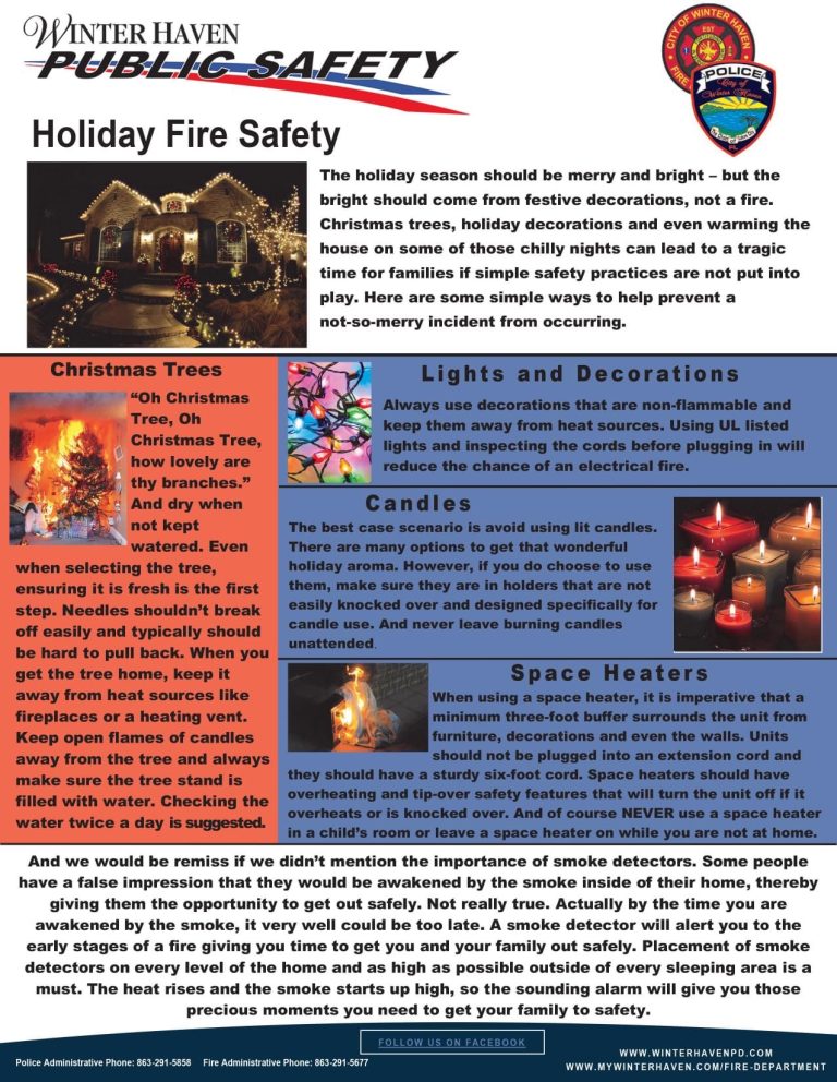 Tips For a Safe Holiday Season From Winter Haven Fire Department