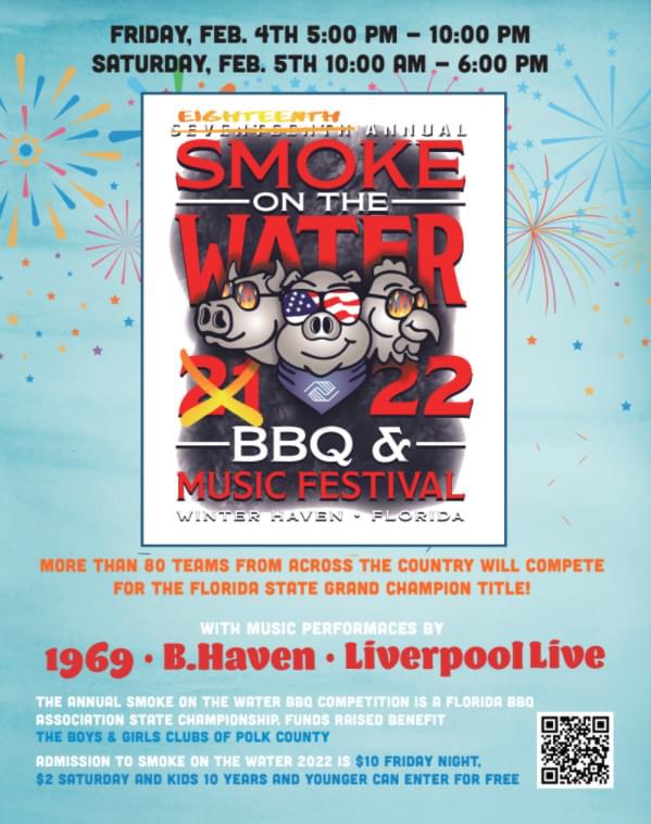 Save The Date For The 18th Annual Smoke on the Water Event