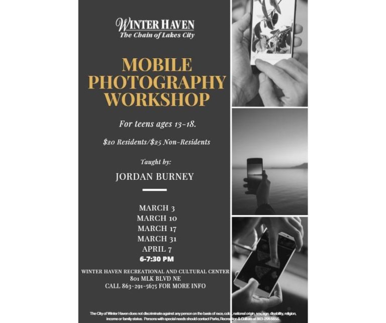 City Of Winter Haven Offering Mobile Photography Workshop
