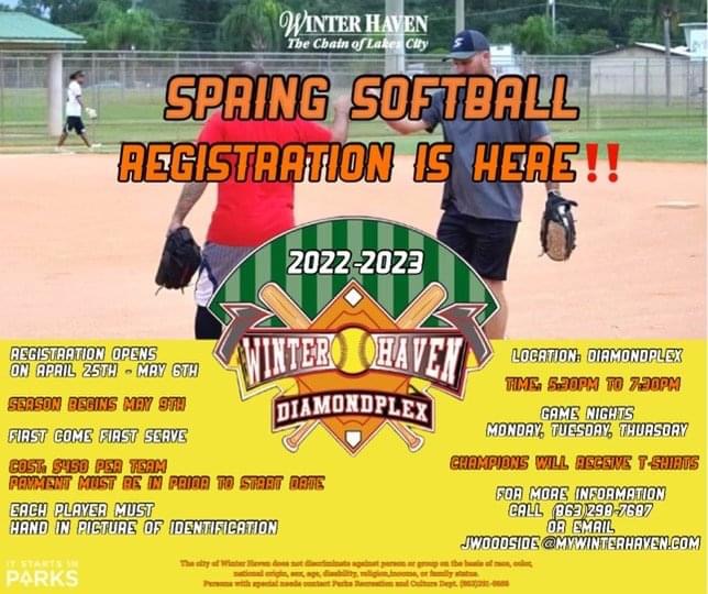 Spring Softball Registration Open