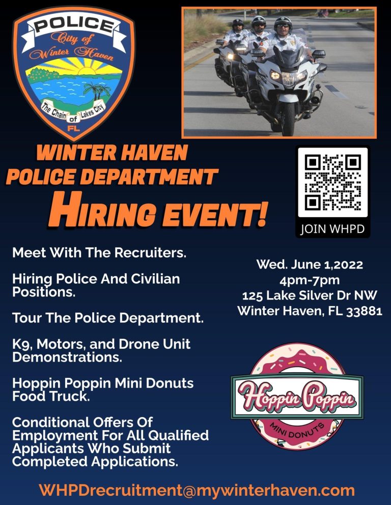 Winter Haven Police Department Hiring Event June 1