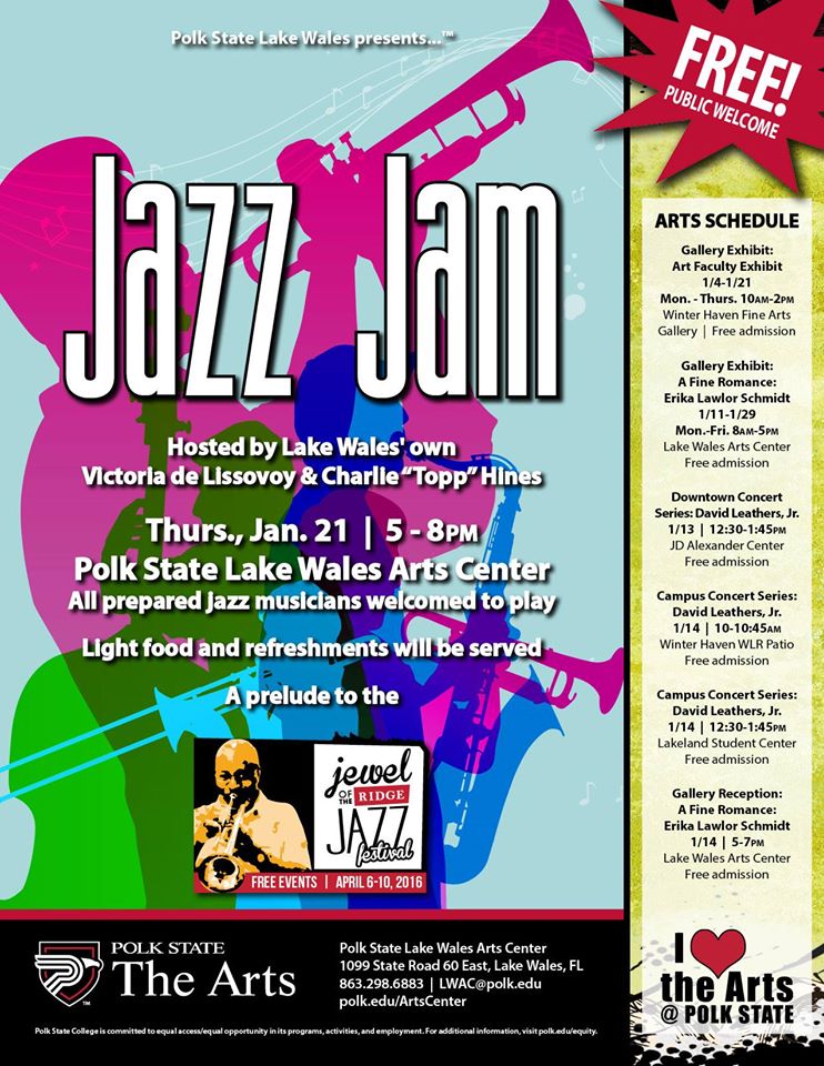 Free Jazz Jam Session Tonight At Polk State Lake Wales Art Center