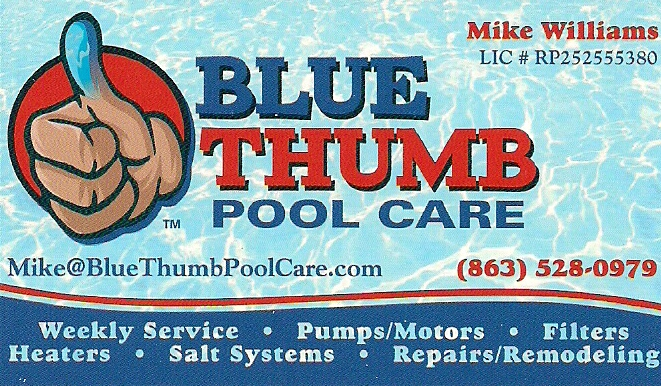 Blue Thumb Pool Care Services Lake Wales, Frostproof, Babson Park, Indian Lake Estates, and Surrounding Areas!