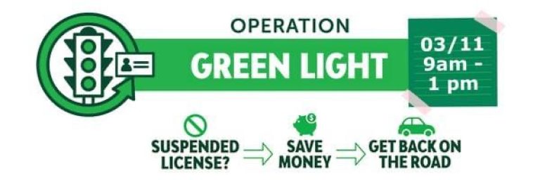 Operation Green Light Allows Citizens Opportunity To Reinstate Suspended Driver’s Licenses