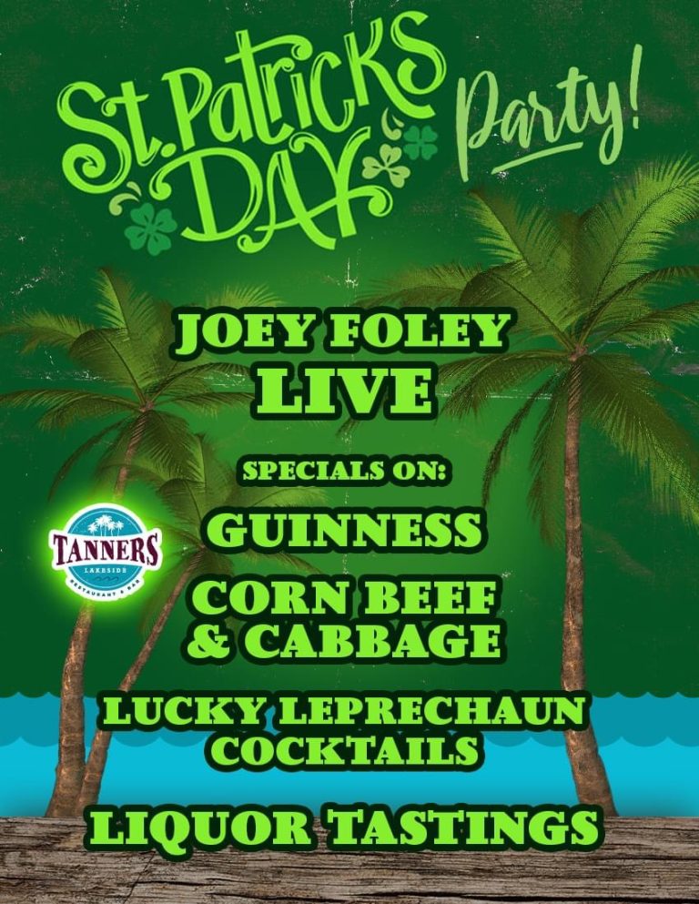 St. Patrick’s Day Party March 17 At Tanner’s Lakeside