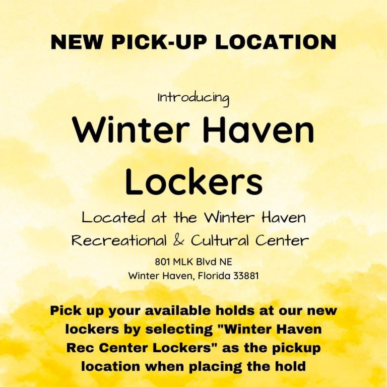 Winter Haven Public Library Now Offering Locker Book Pick-Up At Winter Haven Recreational & Cultural Center