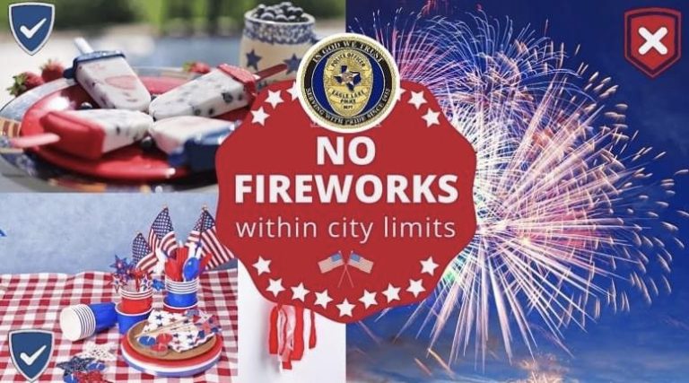 Eagle Lake Police Department Reminds Citizens That The City Of Eagle Lake Ordinance On Fireworks Will Be Strictly Enforced