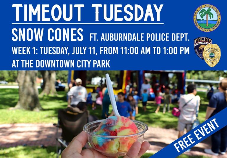 Auburndale Police Department Hosting Timeout Tuesday July 11
