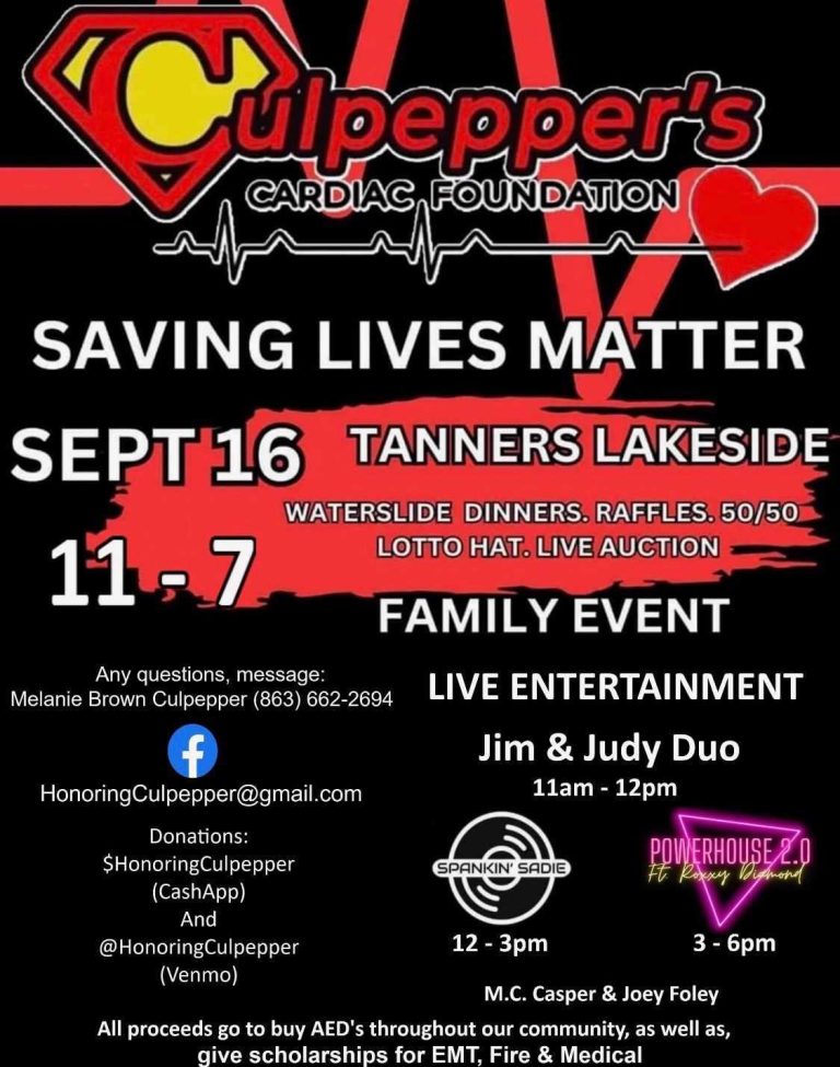 Saving Lives Matter Fundraising Event At Tanners Lakeside September 16th At 11am