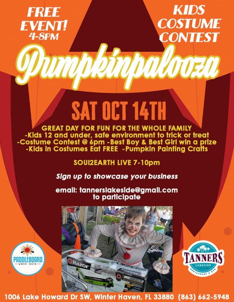 Tanners Lakeside Hosting Annual Pumpkinpalooza October 14 – Free Event With Costume Contest, Pumpkin Crafts And Trick-or-Treating