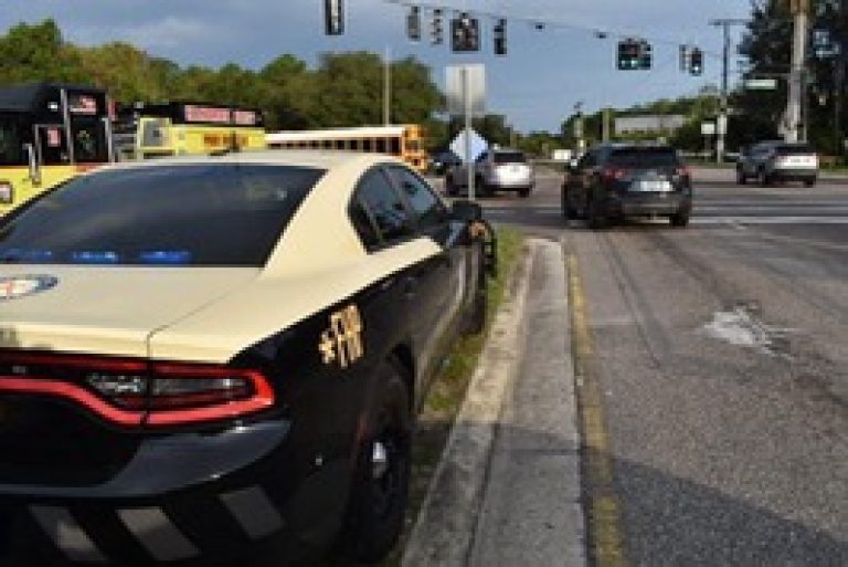 FHP Sergeant, A Marine Veteran, Steps Into Traffic & Suffers Minor Injuries Trying To Stop Driver From Hitting A Pedestrian Pushing A Child In A Stroller