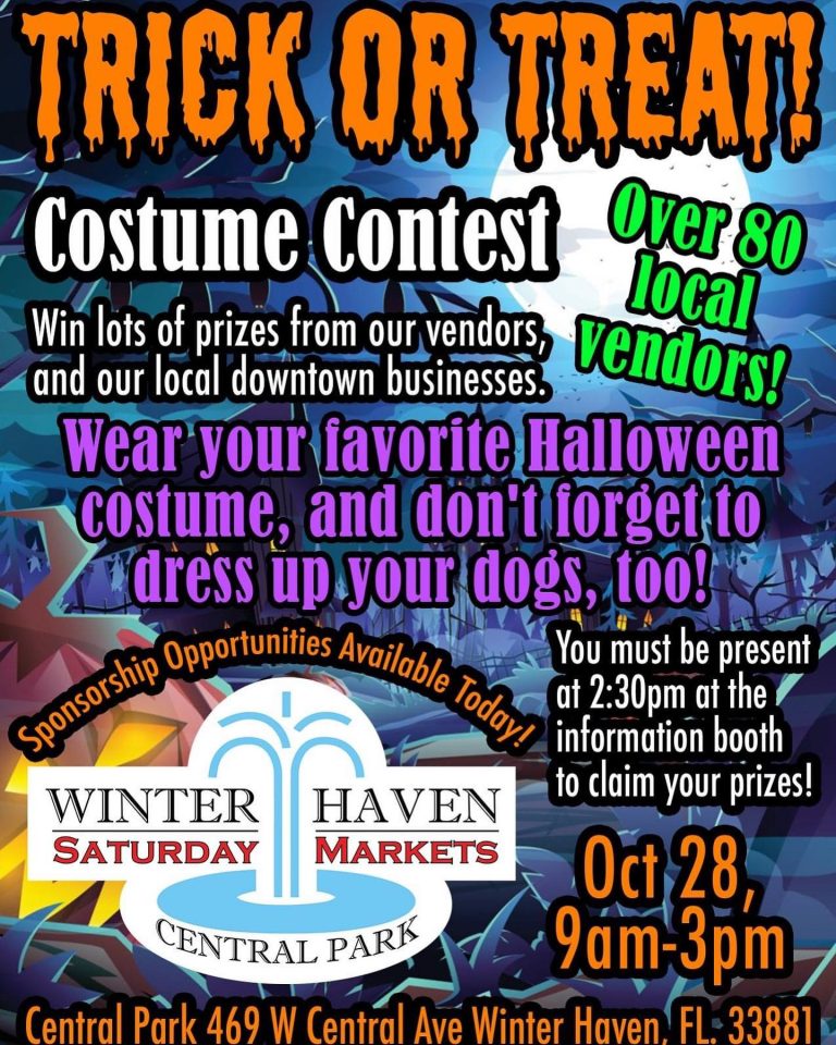 Want To Win a Prize for Your Costume? Come to the Halloween Trick or Treat Costume Contest in Downtown Winter Haven This Saturday