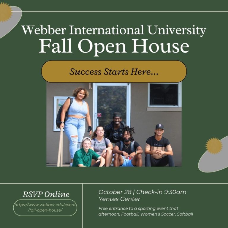 Webber International Univerity Hosting Fall Open House October 28